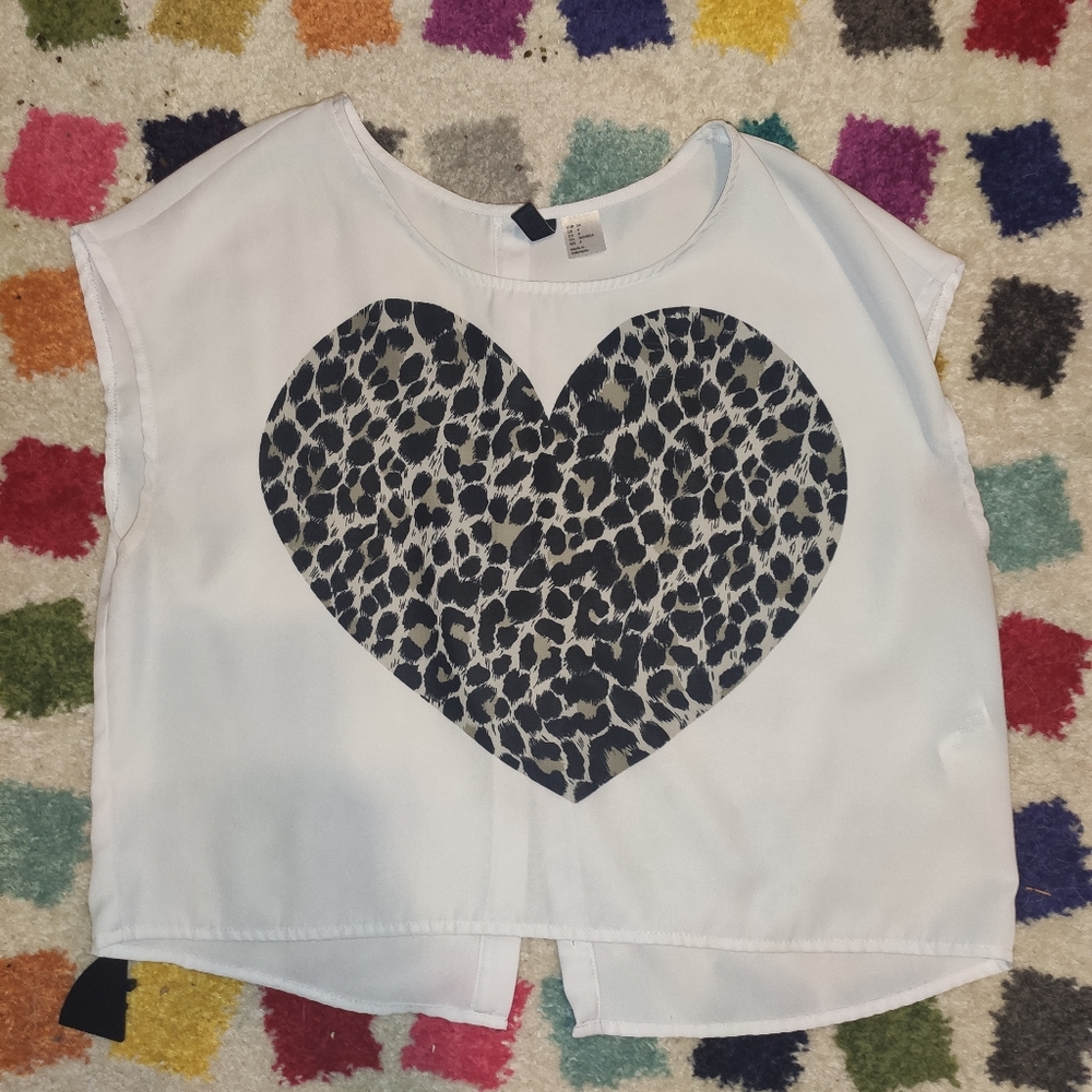 Cheetah print heart crop top